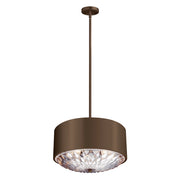 Sospensione Botanic Feiss ottone anticato 4xE27 cristalli Ø49,6cm