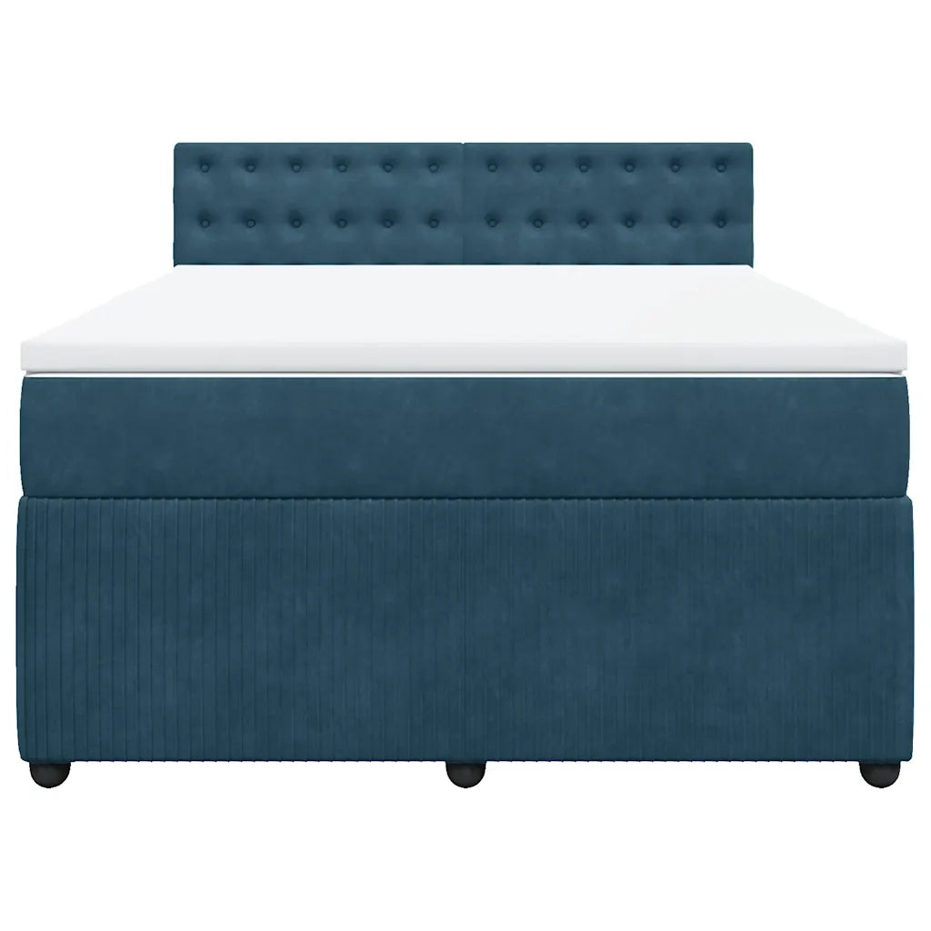 Giroletto a Molle con Materasso Blu 140x190 cm in Velluto 3290050