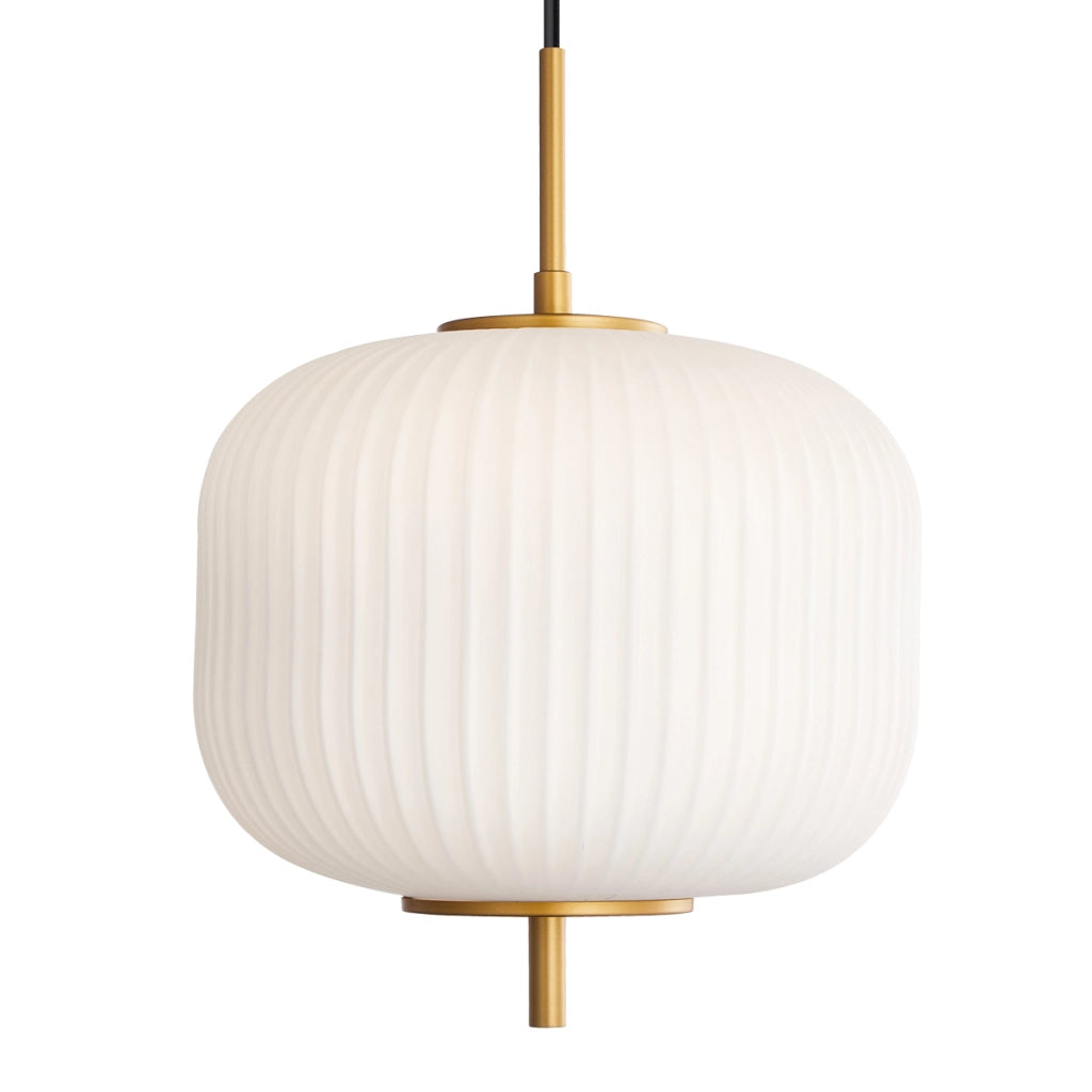 Lampada a sospensione Olmeto Italux oro/nera opale E27