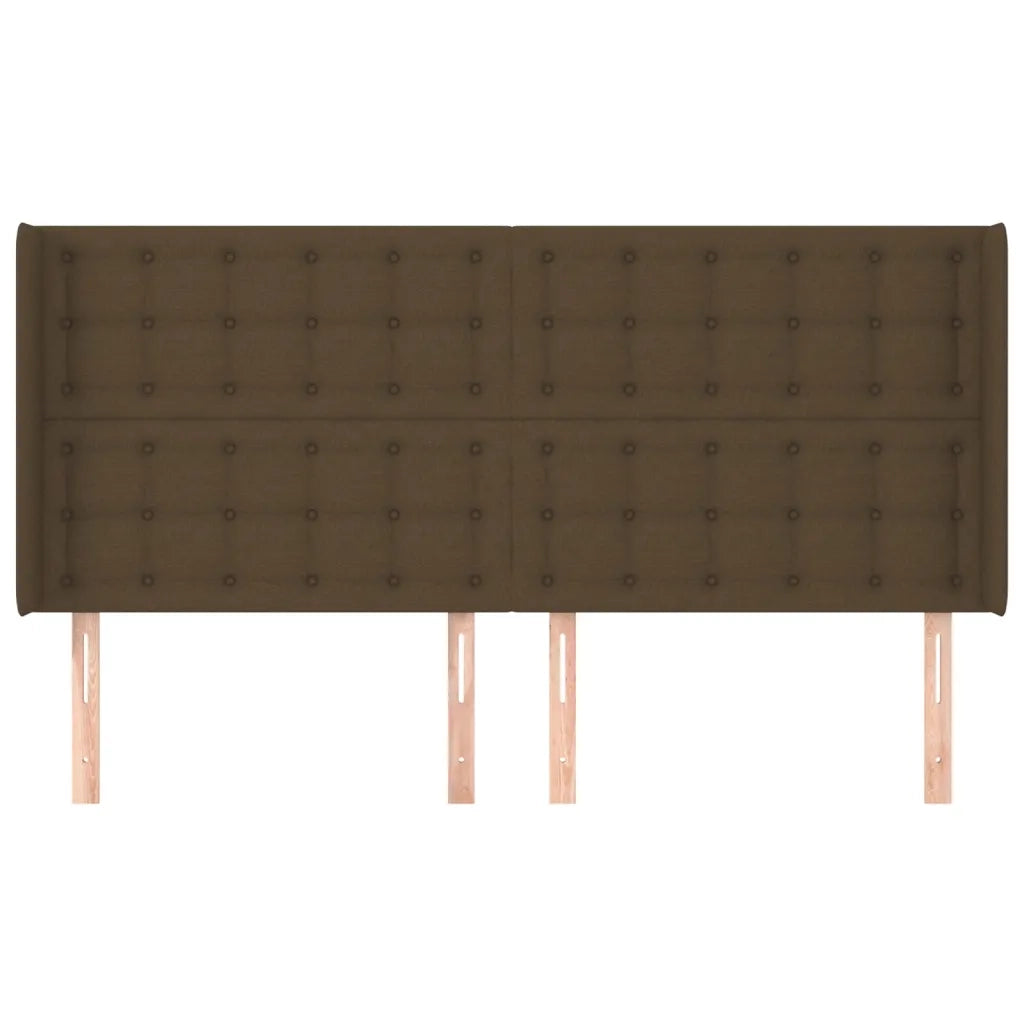 Testiera | Testata ad Orecchio Marrone Scuro 183x16x118/128 cm in Tessuto