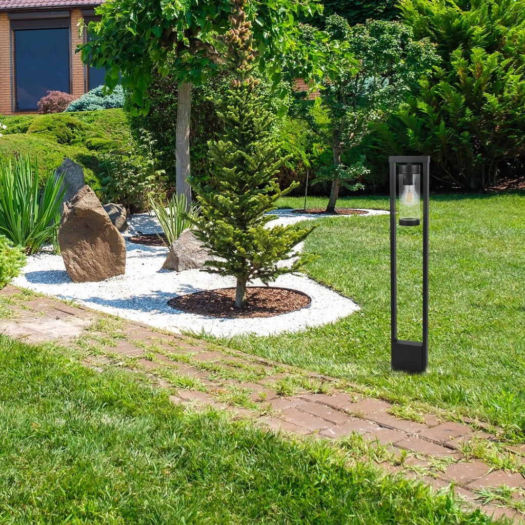 Lampione da giardino moderno E27 nero opaco Rabalux Kolta