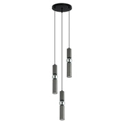 Lampada a sospensione Isidora nera cromata 3xGU10 25W