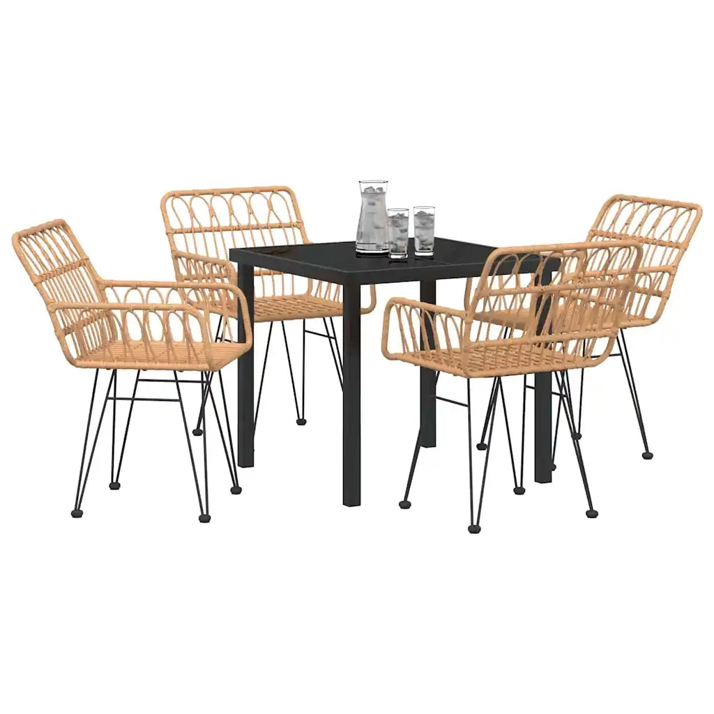 Set da Pranzo per Giardino 5 pcs Marrone 3379178