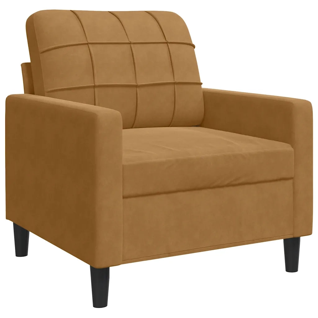 Set di Divani 4 pz con Cuscini e Rinforzi Marrone in Velluto 3278388