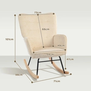 POLTRONA A DONDOLO 98x71x101 cm Beige in corda e legno