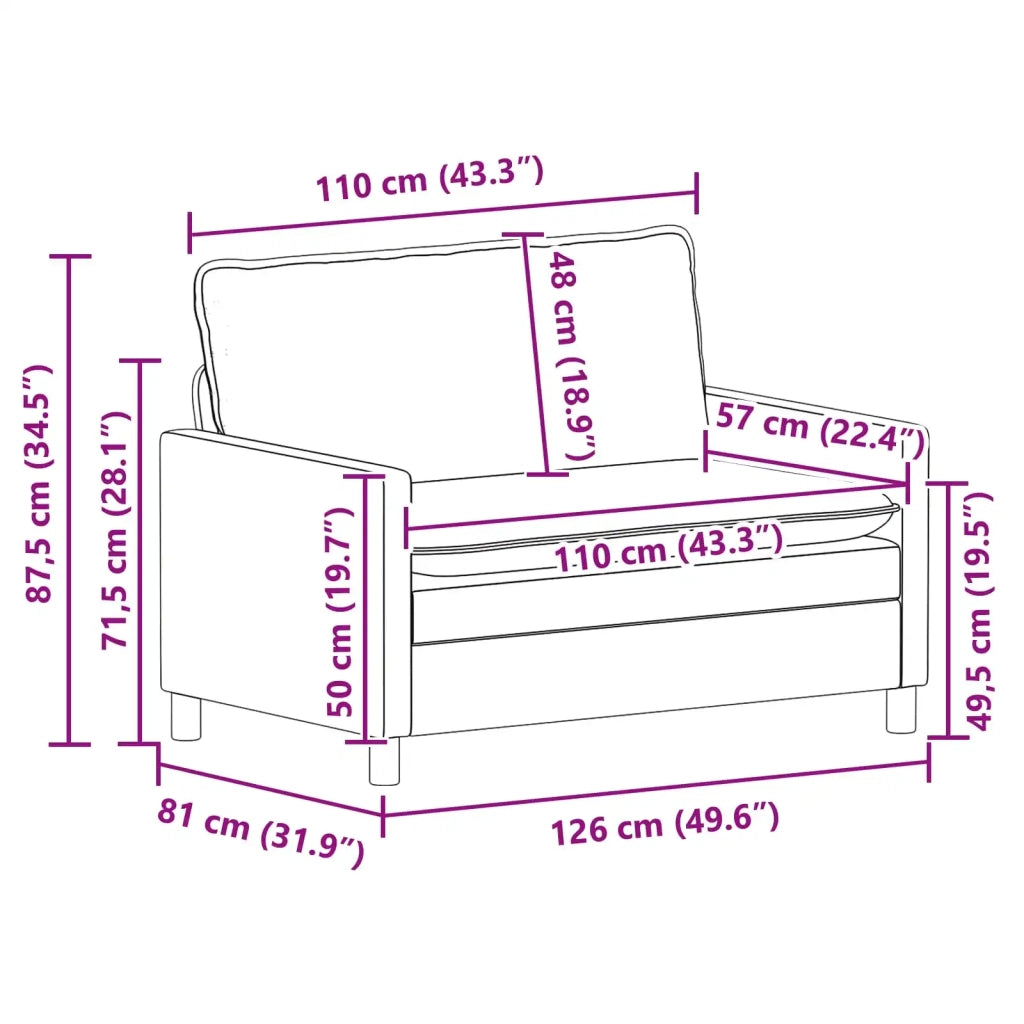 Set di divani 2 pz Nero Tessuto 3417121