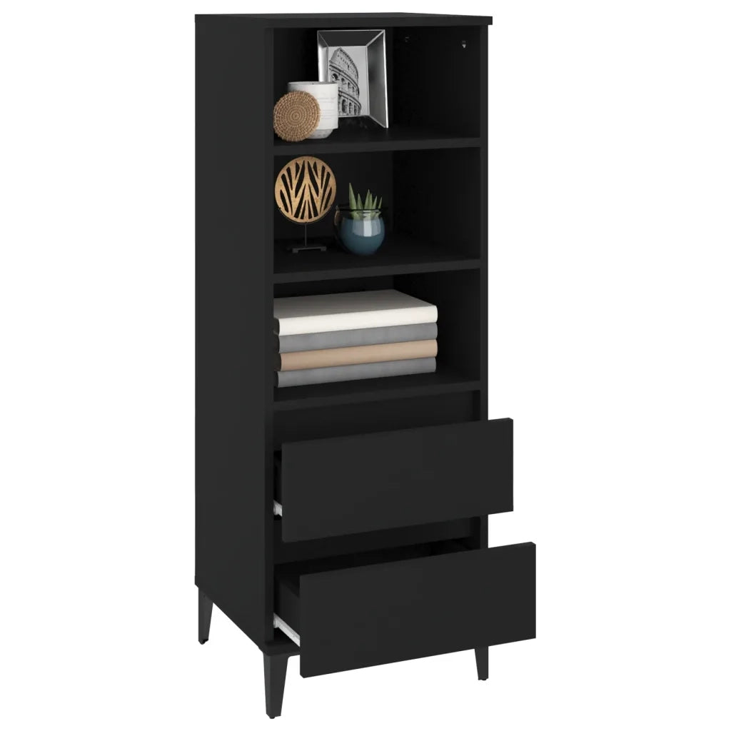 Credenza Nero 40x36x110 cm in Legno Multistrato