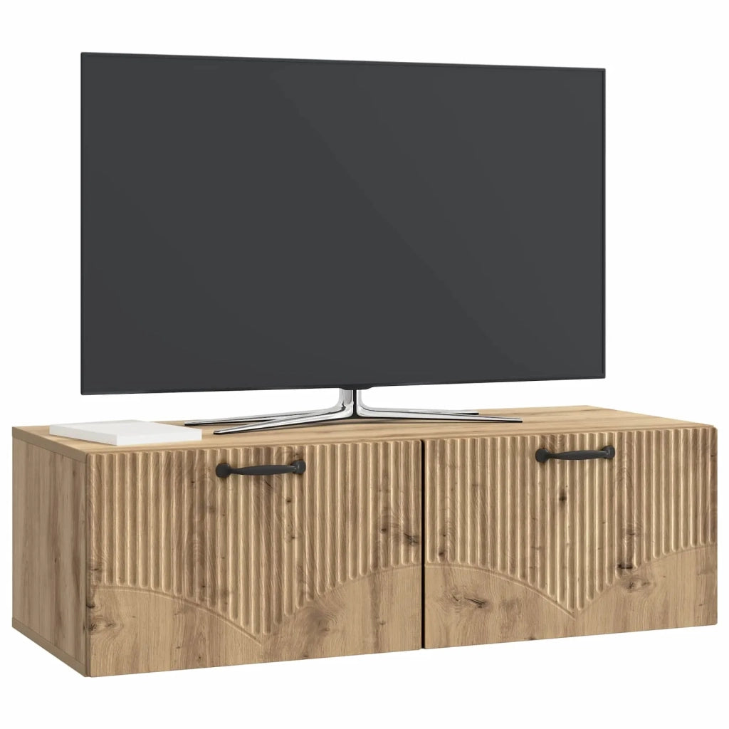 Mobile Porta TV da Muro-Credenza per TV sospesa Rovere Artigianale 98 x 41 x 30 cm 611177