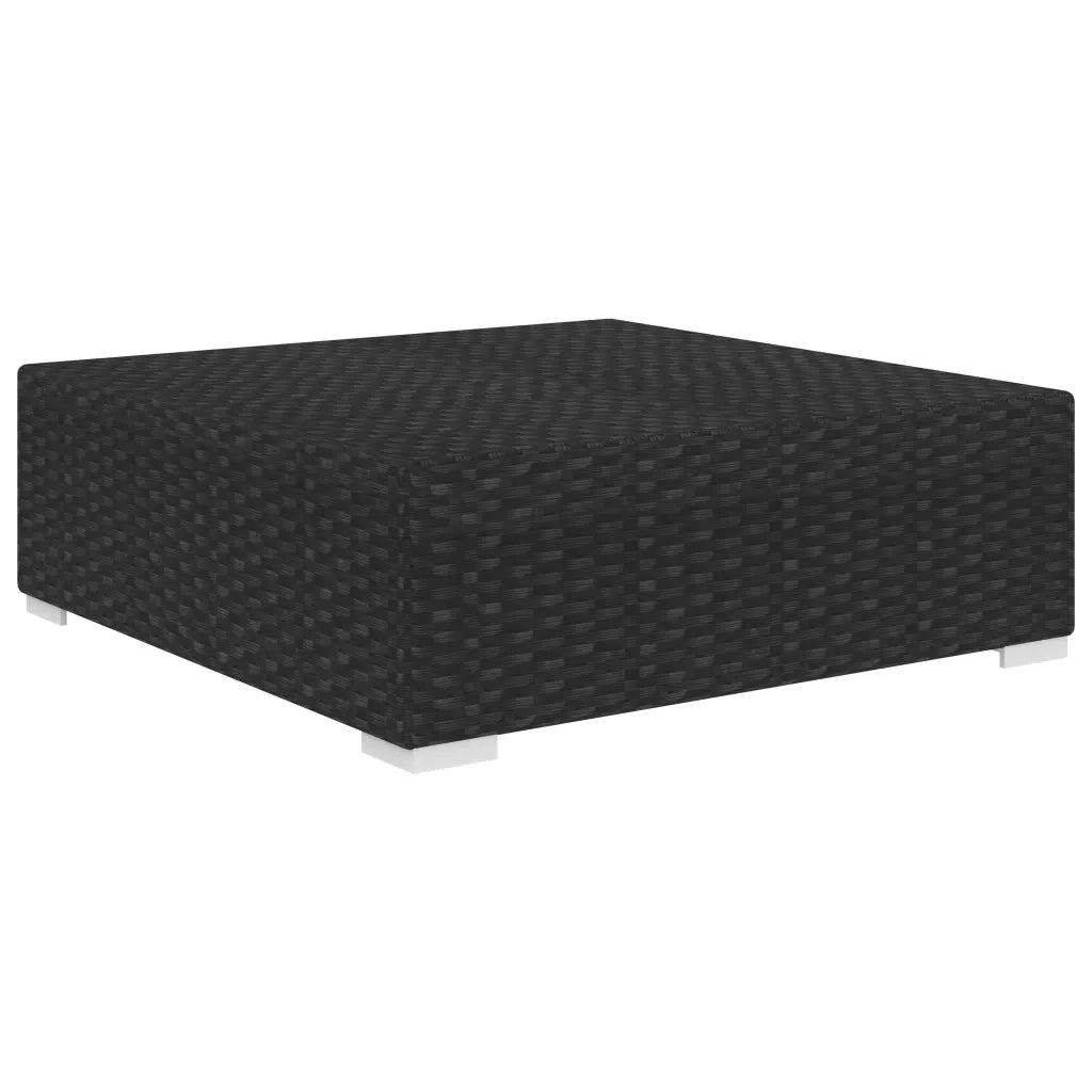 Poggiapiedi Modulare 1 pz con Cuscino in Polyrattan Nero 46802