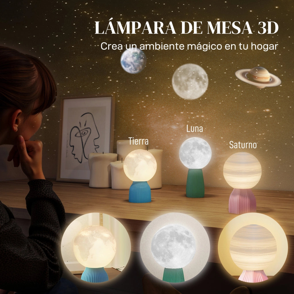 Lampada da Comodino 3D ¨C zephmum ¨C LED Bianco