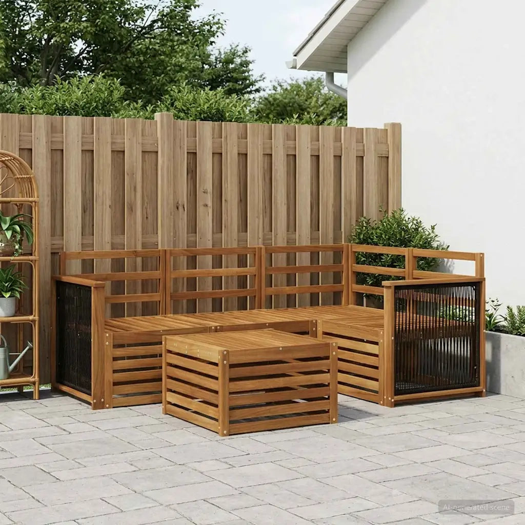 Set di divani da esterno 5 pcs Naturale 59 x 59 x 37 cm 3384320