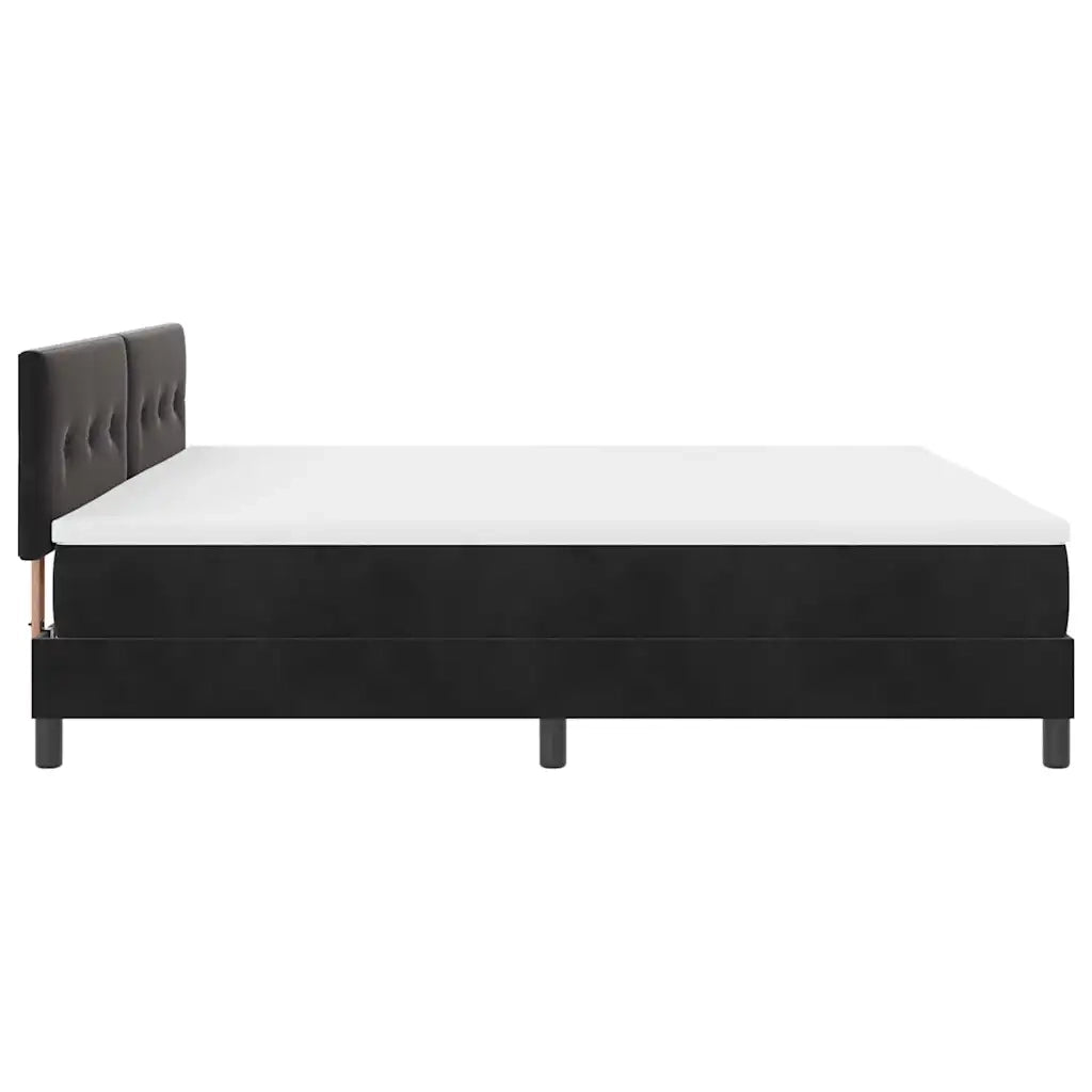 Letto a molle con materasso Nero 200 x 200 cm Velluto 3339196
