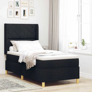 Letto a molle con strisce LED Nero 100 x 200 cm Tessuto 3343744