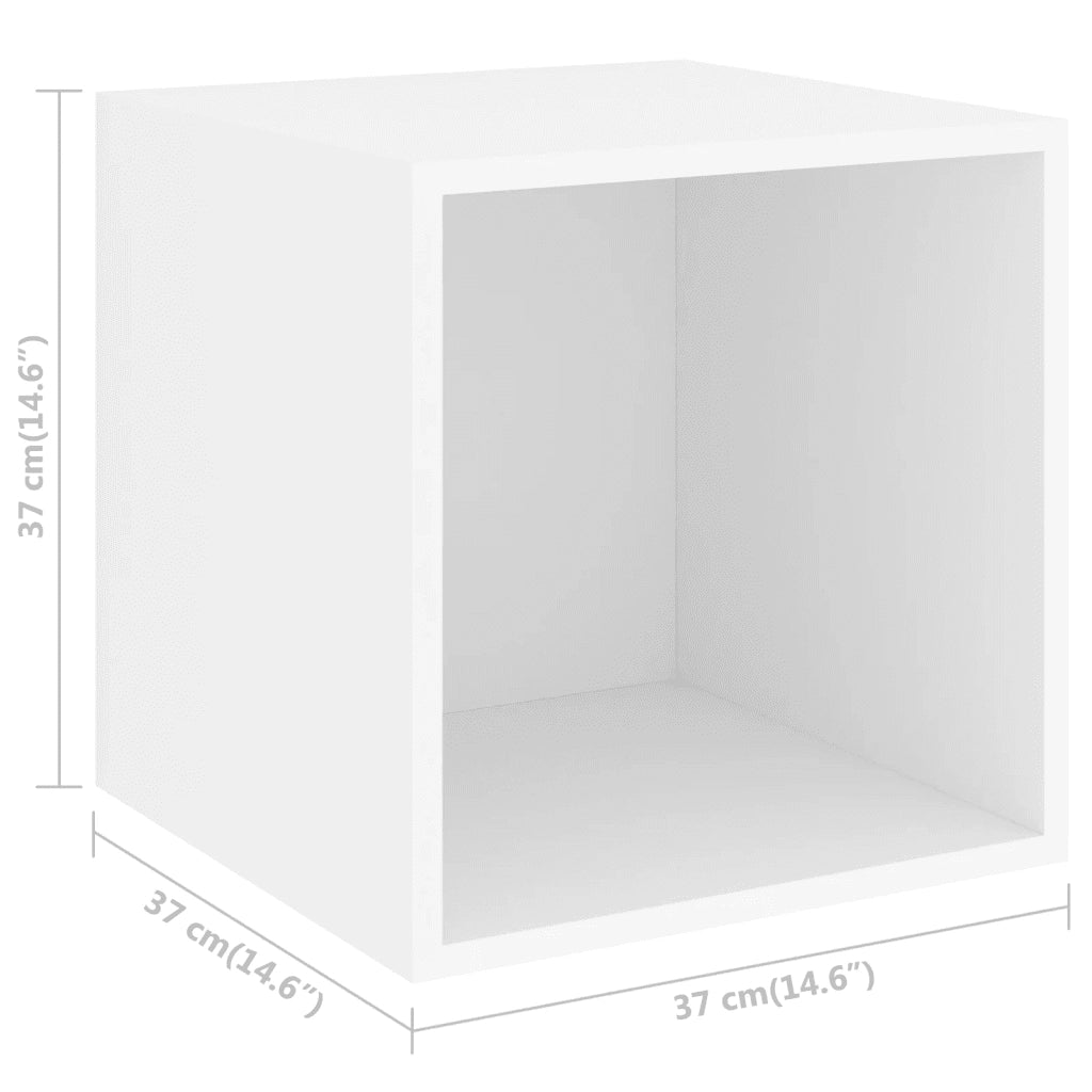 Set Mobili Porta TV 4 pz | Armadietto TV | Mobile Porta TV Bianco in Legno Multistrato