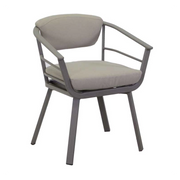 Poltrona alluminio Riverside tortora cm 62x61h49/64/79