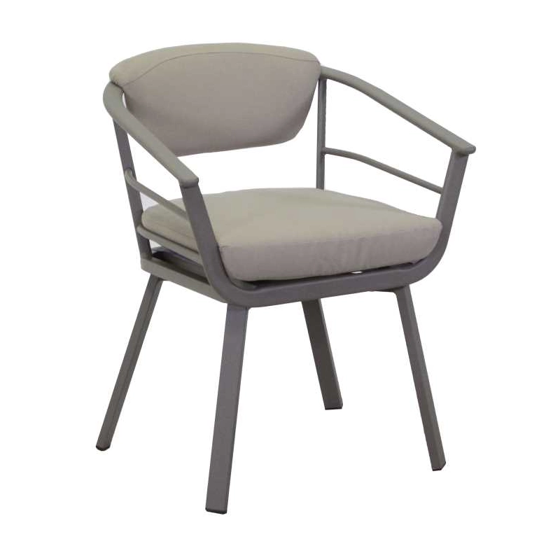 Poltrona alluminio Riverside tortora cm 62x61h49/64/79
