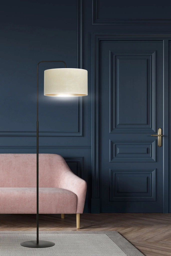 Lampada da terra Emibig Hilde nera/beige oro E27 150cm