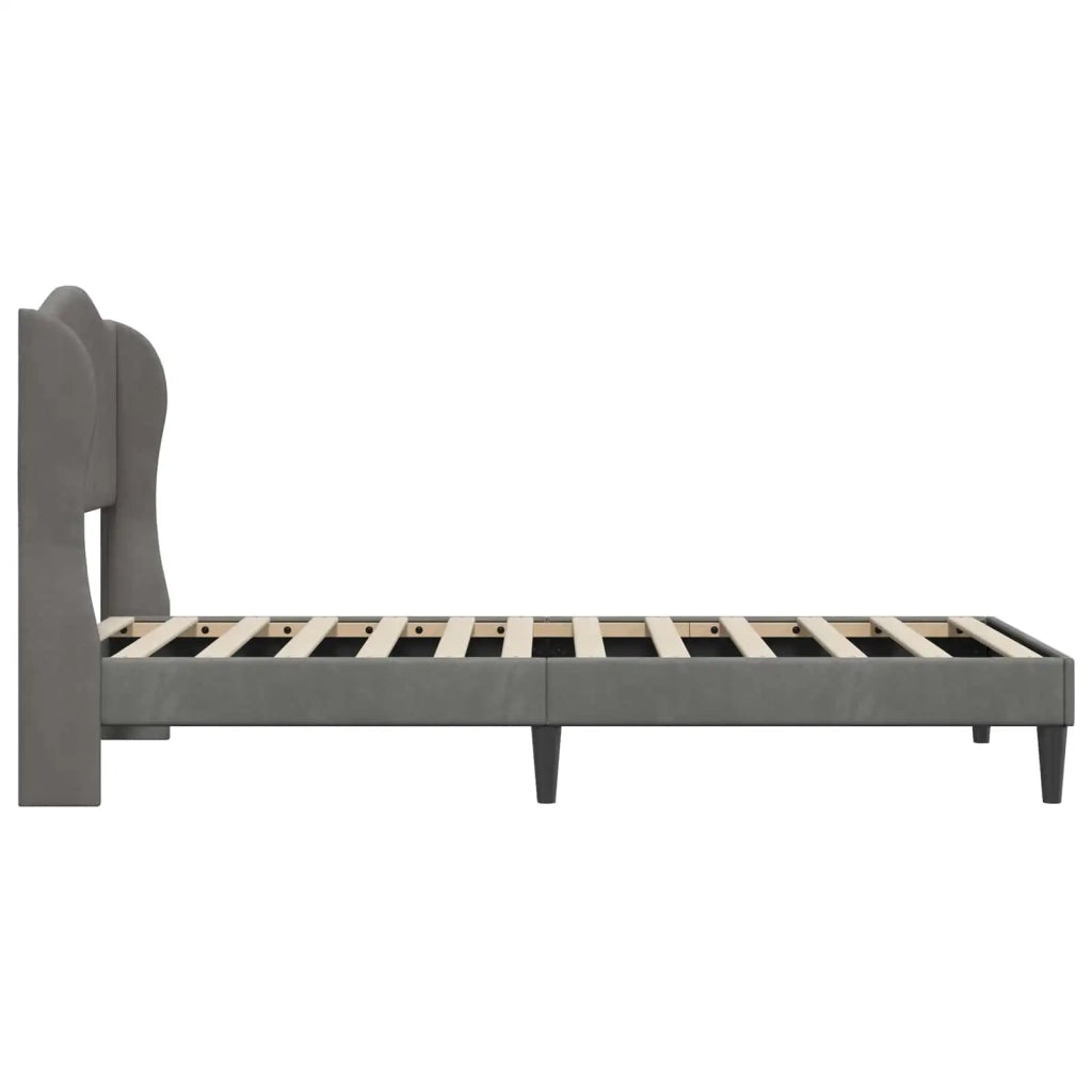 Struttura del letto-Giroletto Grigio Scuro 90 x 200 cm Velluto 531012