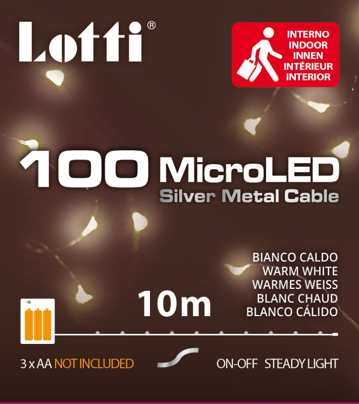Catena 10m 100 micro led colore bianco caldo