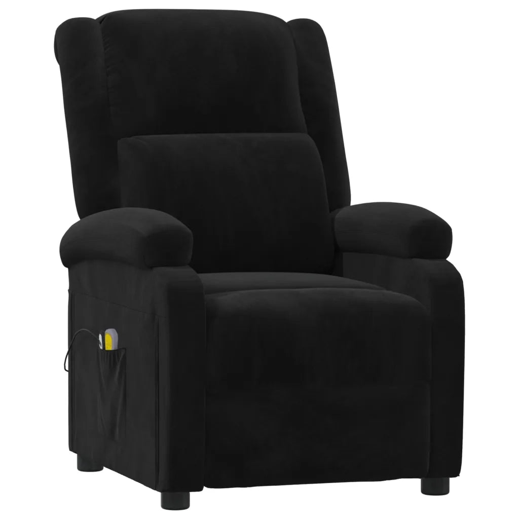 Poltrona Massaggiante Elettrica Nera in Velluto 3098410