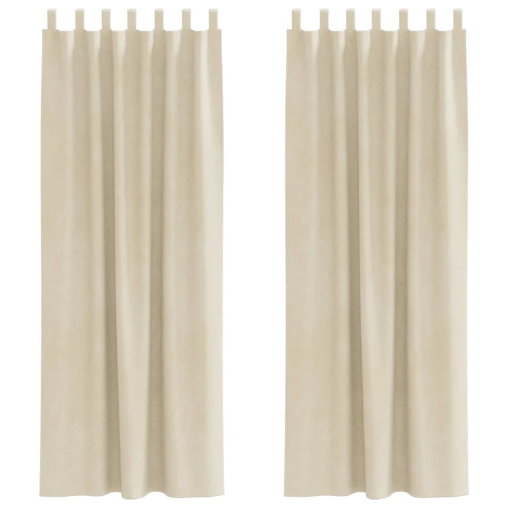Tende Oscuranti | Tende Blackout 2 pz Crema 140 x 260 cm Velluto