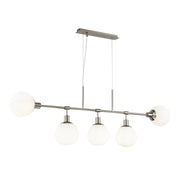 Maytoni Lampadario Sospensione Erich 5 luci E14 nichel metallo diffusore vetro