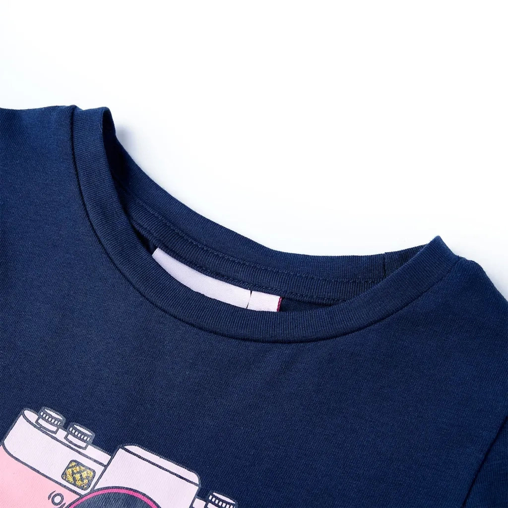 Maglietta da Bambina Blu Marino 116