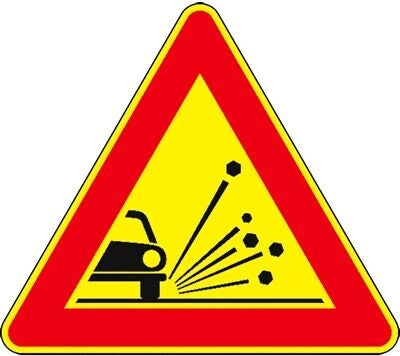 SEGNALE CANTIERE FIG. 390 'MATERIALE INSTABILE SULLA STRADA' 90 cm