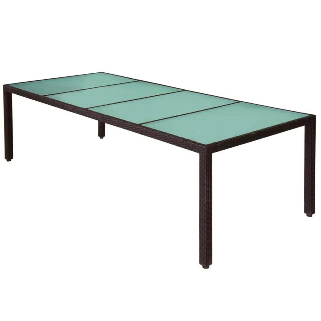 Set da Pranzo da Giardino 11 pz e Cuscini in Polyrattan Marrone 42569