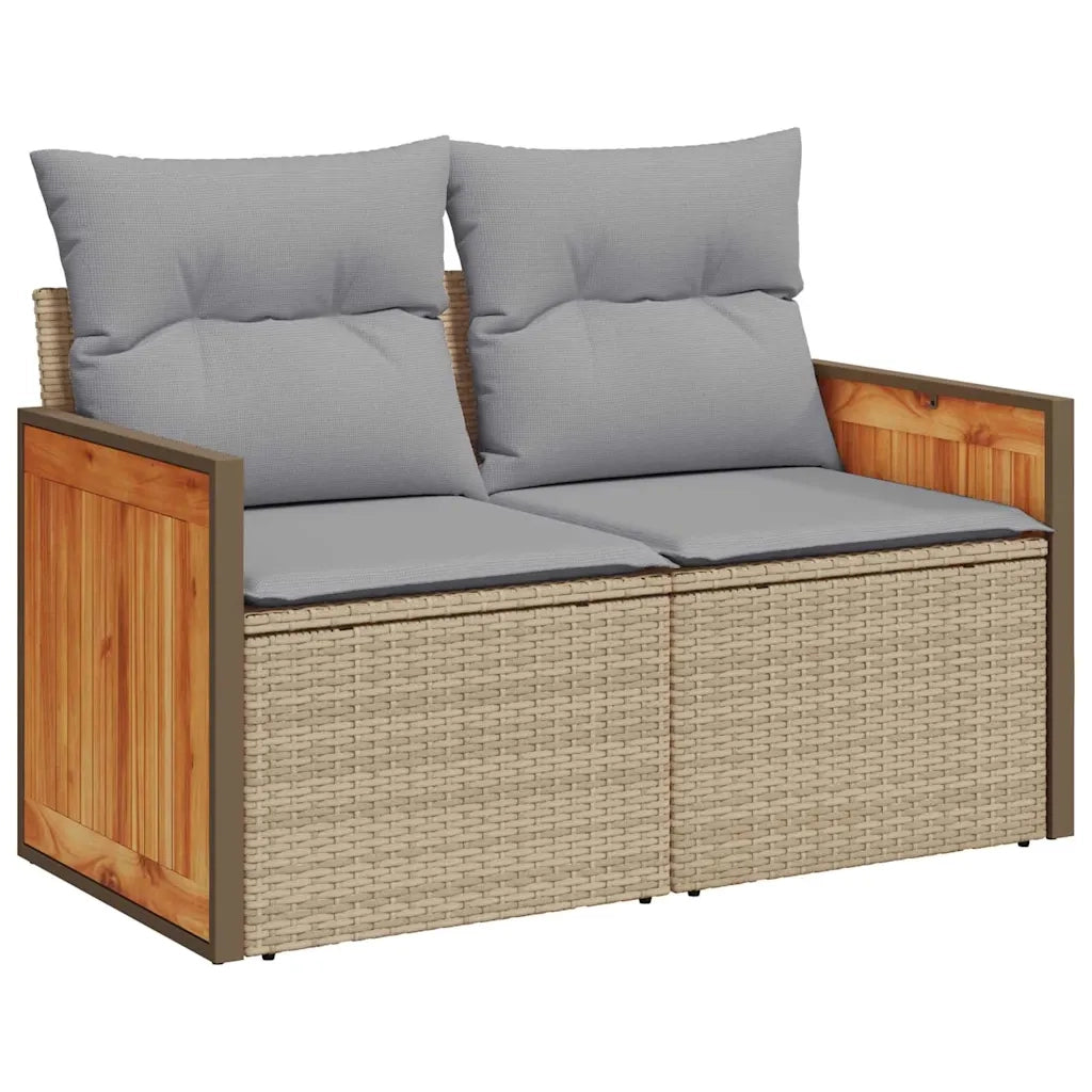 Set Divano da Giardino con cuscino 8 pcs Beige e Grigio Chiaro