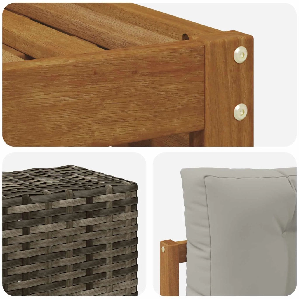 Set di divani da esterno 10 pcs Naturale e Grigio Chiaro 3383879