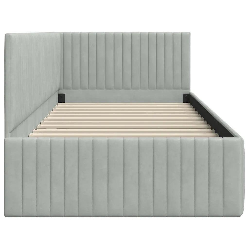 Cornice del letto ad angolo Grigio chiaro 90 cm x 190 cm 42016256