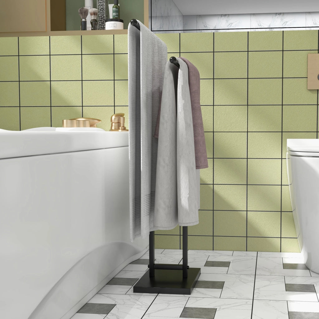 Portasciugamani con ripiani ¨C Minimal ¨C Nero 50x18.5x85 cm