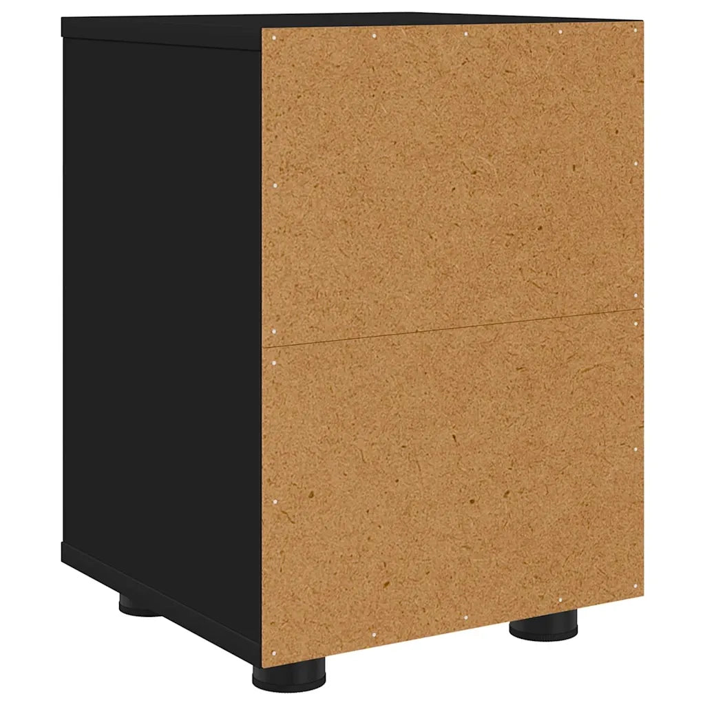 Set di 2 Comodini | Armadio da Notte | Mobiletto da notte Nero 30,5 x 30 x 43 cm Legno multistrato