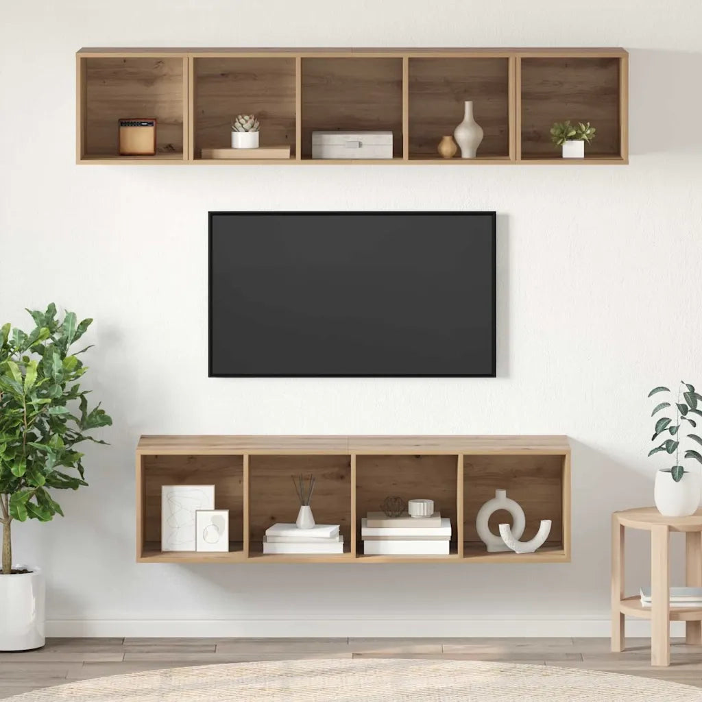 Set mobile TV 4 pcs Rovere artigianale Legno multistrato