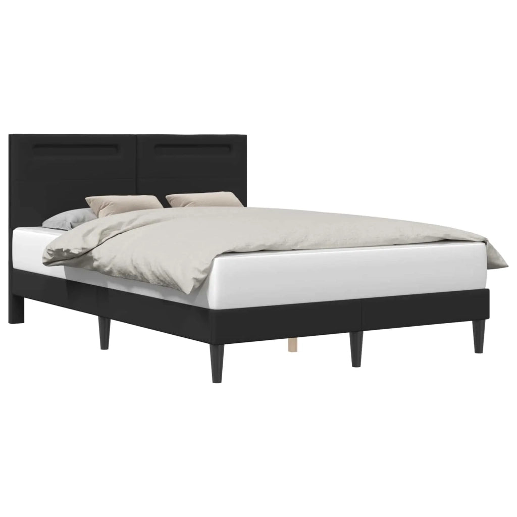 Letto matrimoniale | Letto per adulti | Struttura del letto con testiera Nero 160 x 200 cm Similpelle