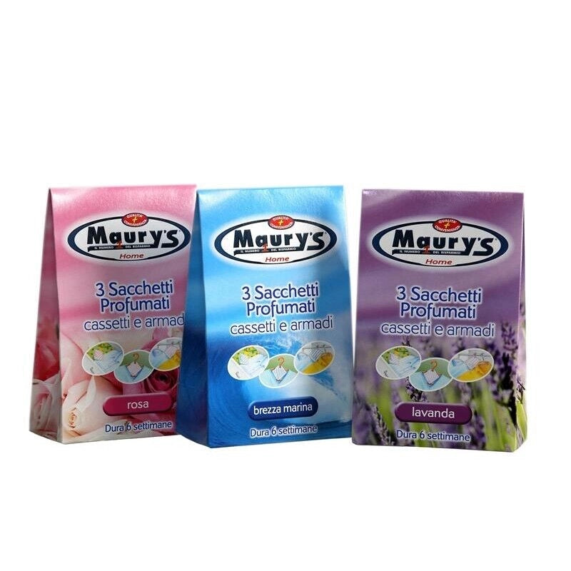 MAURY'S DEODORANTE 3 SACCHETTI PROFUMATI PER CASSETTI E ARMADI