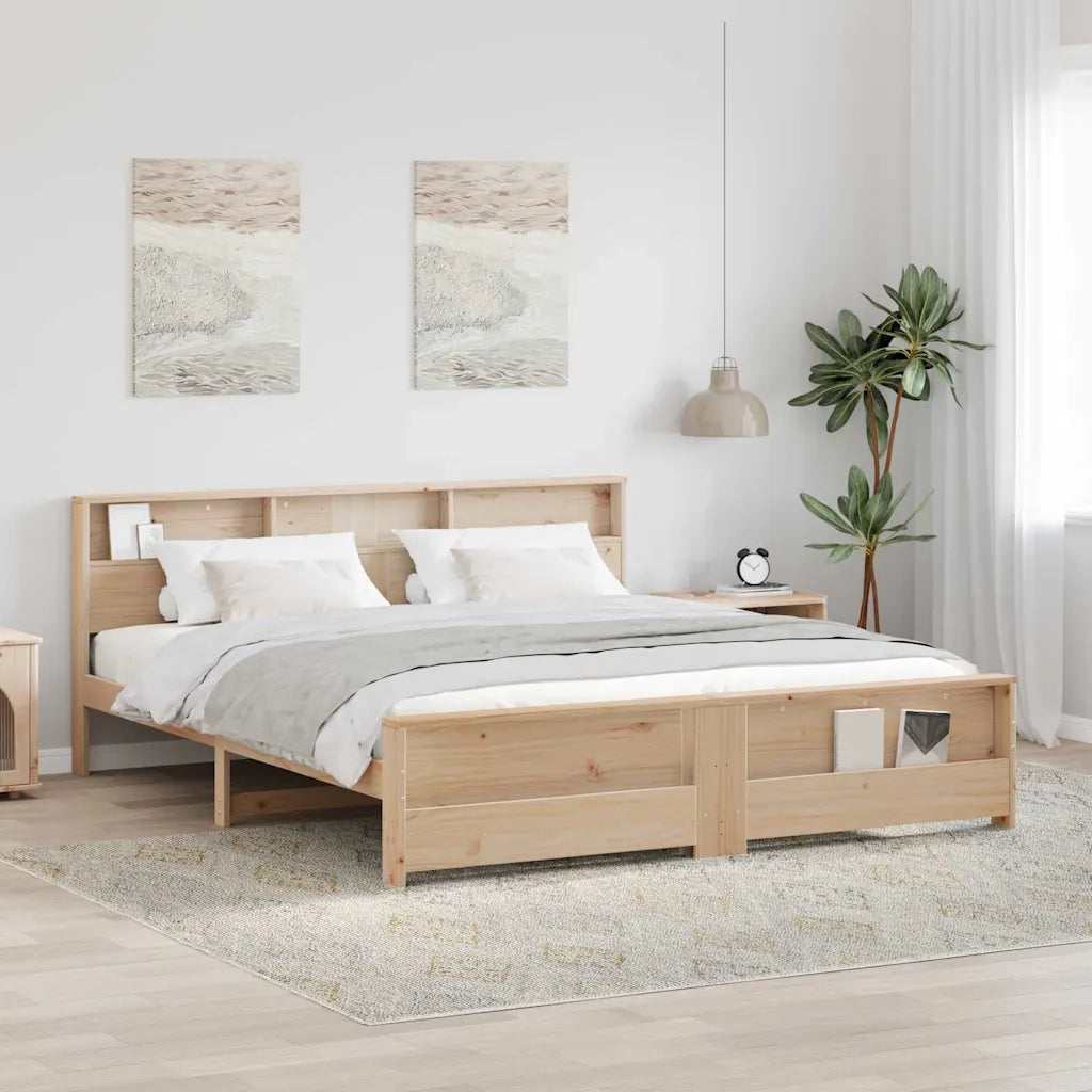 Struttura del letto-Giroletto Marrone 200 x 200 cm Legno multistrato