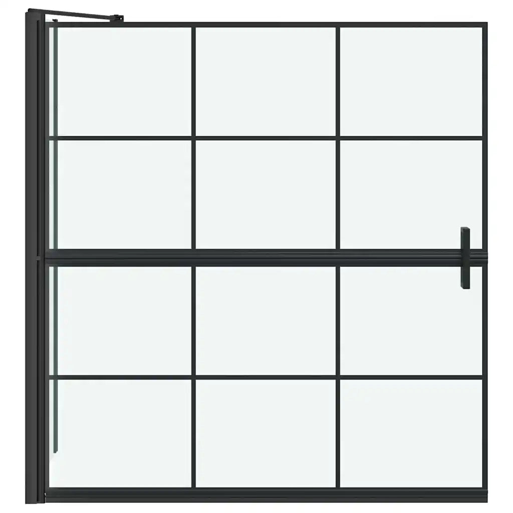 Schermo per Bagno e Doccia Nero e trasparente 116 x 68 x 128 cm 42018555