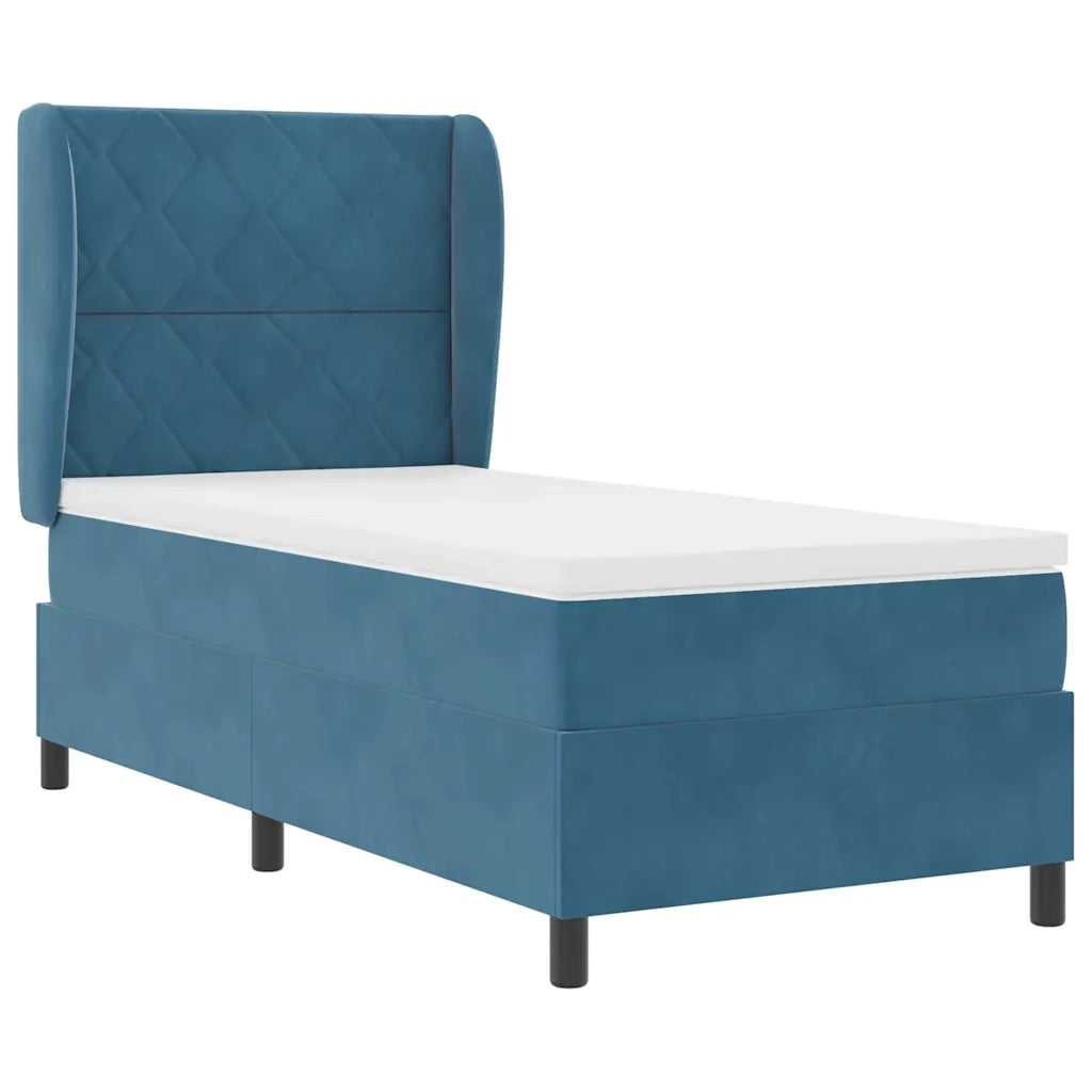 Letto a molle con materasso Blu Scuro 190 x 90 cm Velluto 3340962