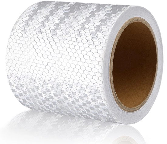 Nastro Adesivo Riflettente - 10 cm x 10 m - Impermeabile - Autoadesivo - Alta Visibilità - Aderen Forte - Nastro di Avviso