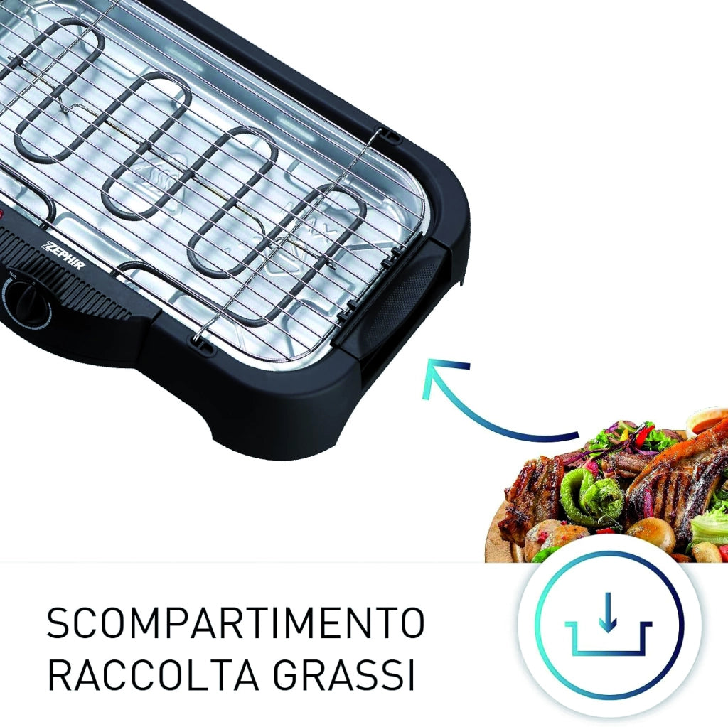 Zephir BARBECUE ELETTRICO DA TAVOLO ZHC703 2000 W