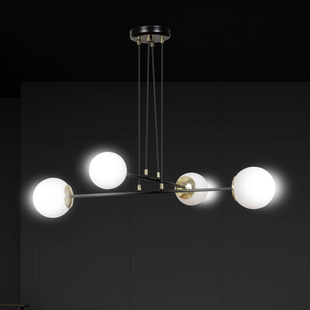 Lampadario Emibig OGNIS 4xE14 Nero Ø75cm dimmerabile