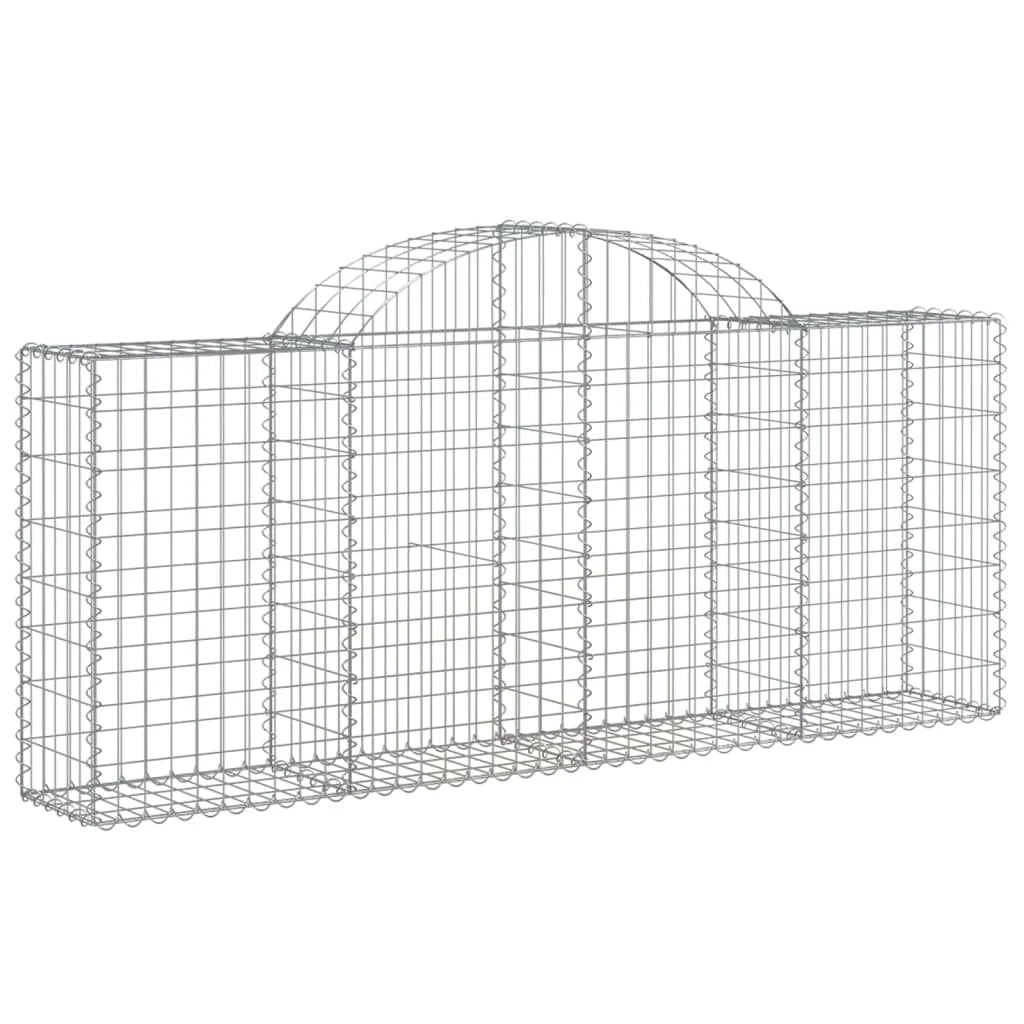 Set di 4 gabbioni ad arco per recinzioni gabbie e muri di contenimento 200 x 30 x 80/100 cm ferro zincato argento 02_0041435