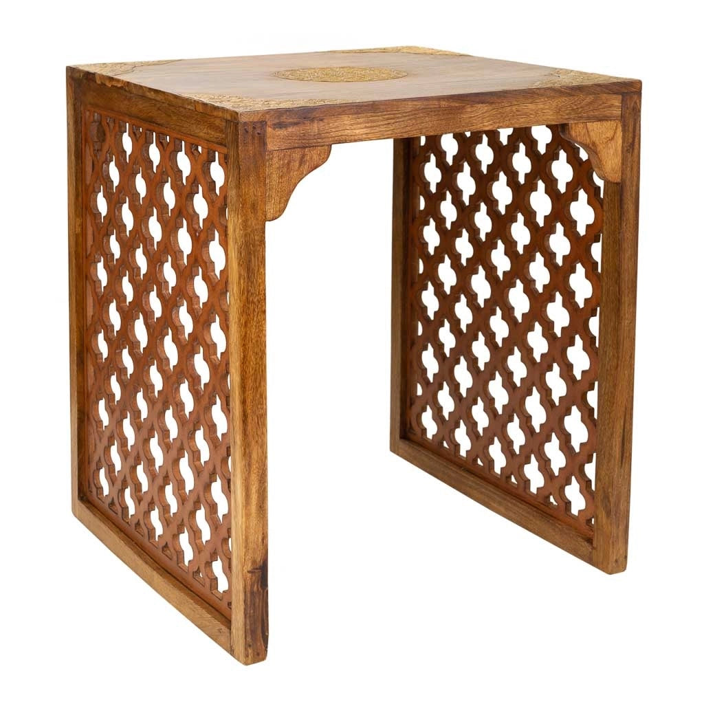 Sgabello in legno e metallo 45X45X53h cm