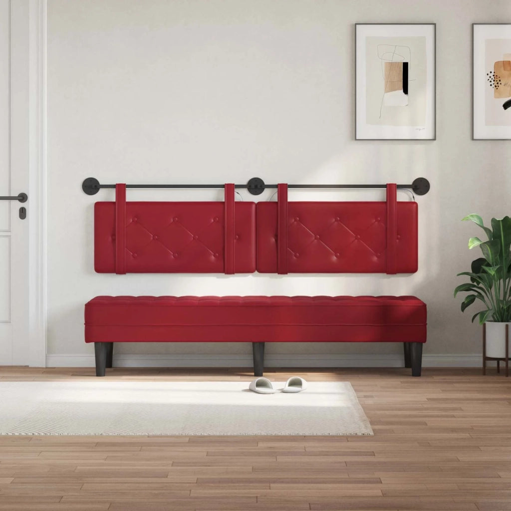 Testiera | Testata sospesa Con luce LED Rosso Vino Similpelle
