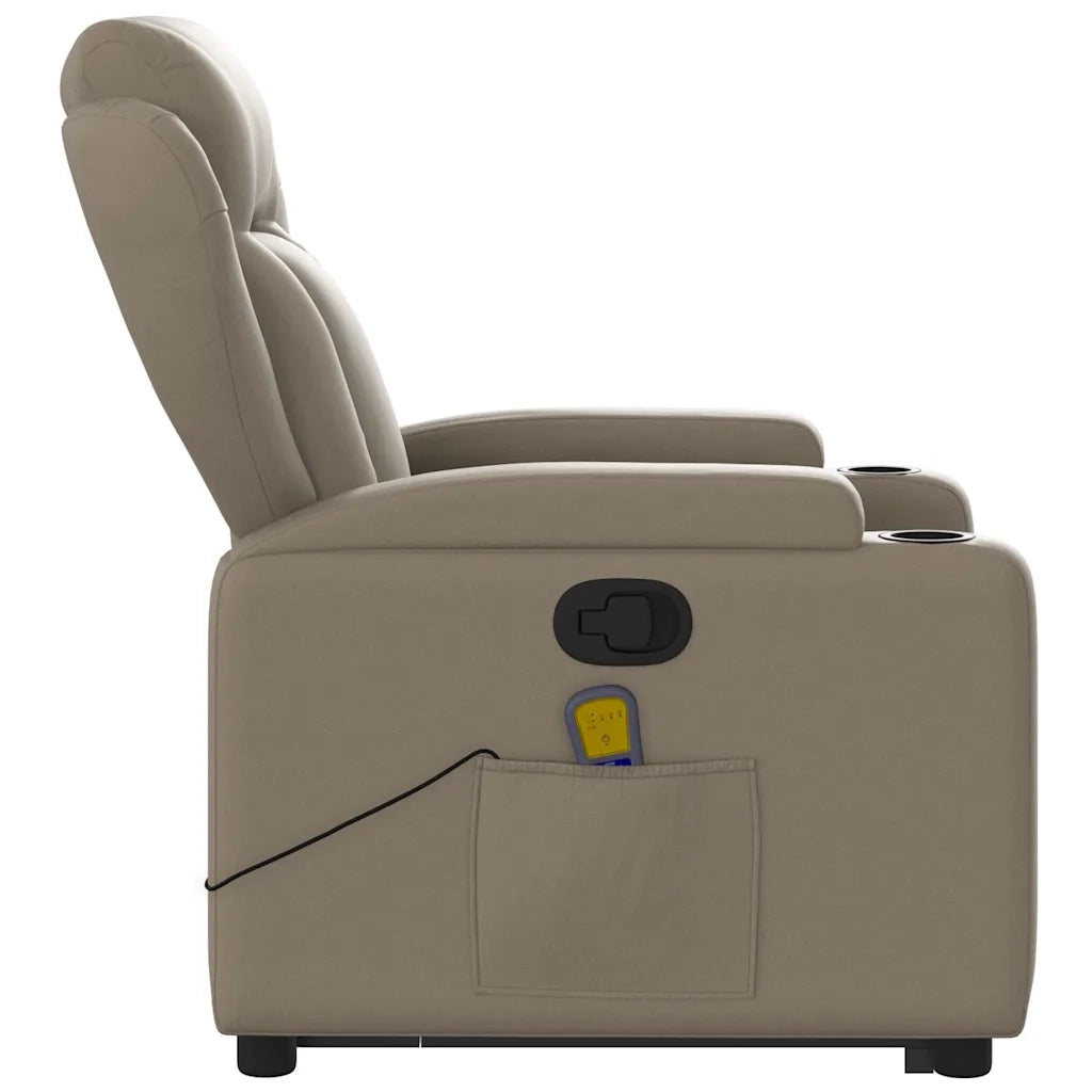 Poltrona Alzapersone Massaggi Reclinabile Cappuccino Similpelle 3204557