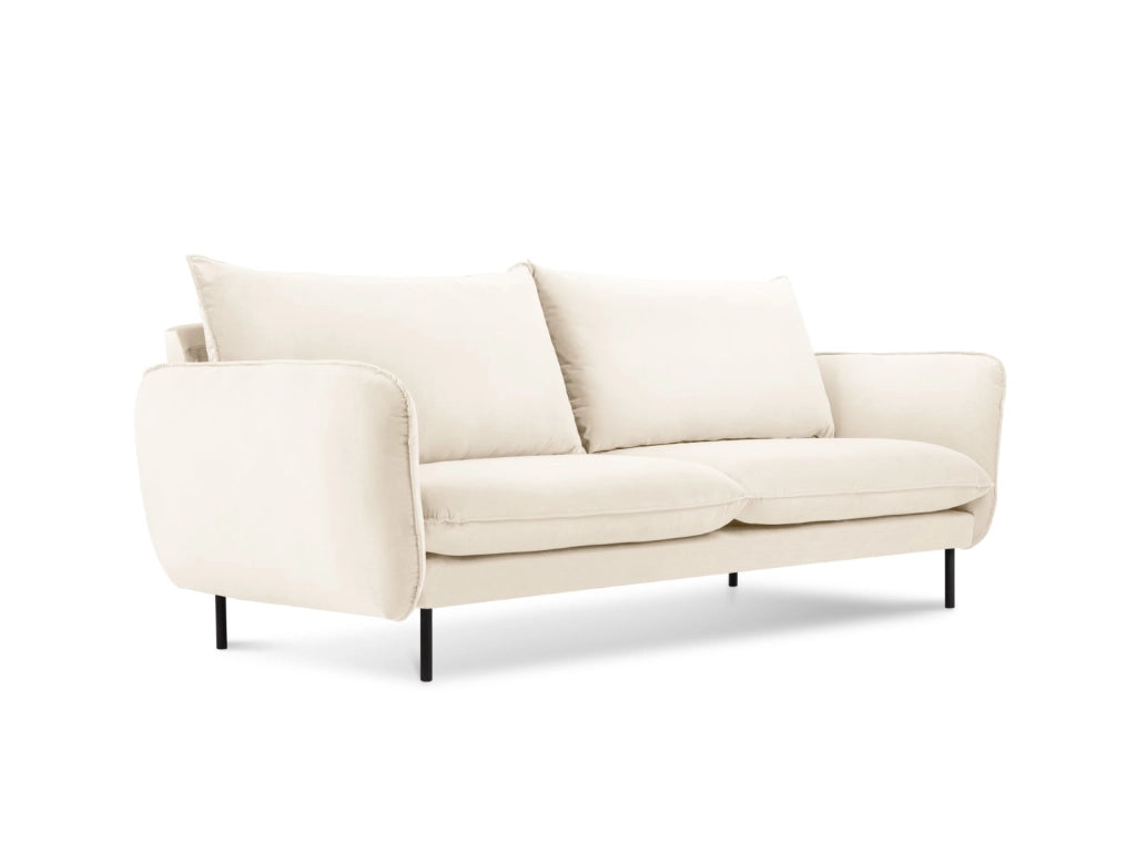 Cosmopolitan Design - Divano "Vienna" 2 posti in velluto beige chiaro 