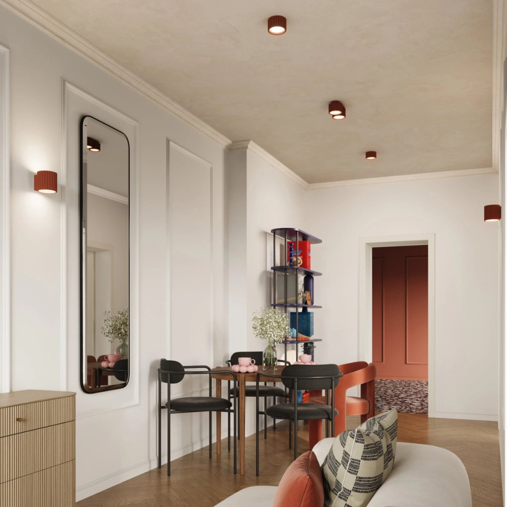 Lampada da soffitto AURA 1 rosso ocra Gx53