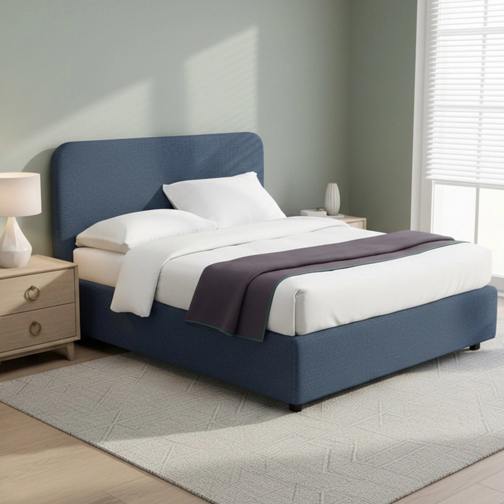 Telford, Letto Piazza e Mezza Sfoderabile Made in Italy, blu